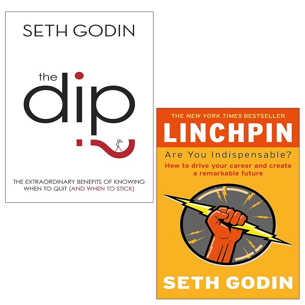 Seth Godin Collection 2 Books Set Dip, Linchpin Are You Indispensable Paperback