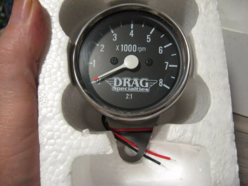 DS-244139 - Harley 8000 RPM Mini Mechanical Tachometer 2 5/8" Black Face Chrome - Bild 4 von 7