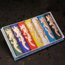 Asia 7Colours Carved Dragon Chinese Painting Ink Stick Calligraphy beginner Tool