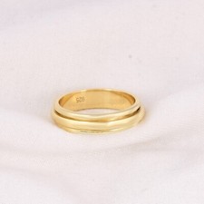 14k Gold Plated Spinner Ring for Anxiety 925 Silver Stress Relief Rings Jewelry