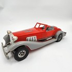 Vintage Tootsietoy Trac-Masters Roadster Toy Car Plastic Red Gray Free Shipping