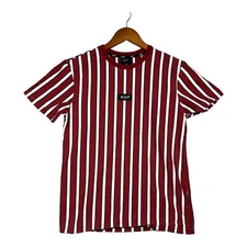 Men’s HUF Worldwide Stripe Red White VTG 90s Skate Street T-shirt Sz S