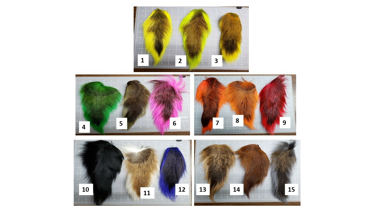 BUCKTAIL NATURAL DYED DEER TAILS ~FLY TYING, JIGS~LOT OF 5 ~YOU CHOOSE ...