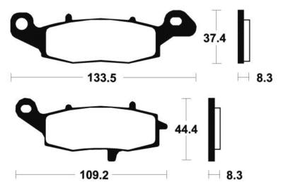 Kawasaki ZR 750 Zephyr - Satz Bremsbeläge Racing Rechts- MRR205 - 382053