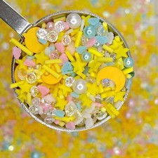 FAKE Sky Moon Star Clouds w/Pearls, Sky Polymer Clay Sprinkle Mix NOT EDIBLE 