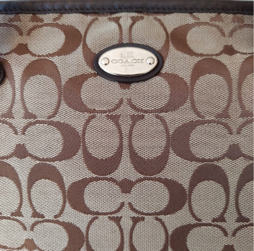 COACH Signature Zip City Women's Tote Bag - Brown/Khaki E1561 - Picture 11 of 18