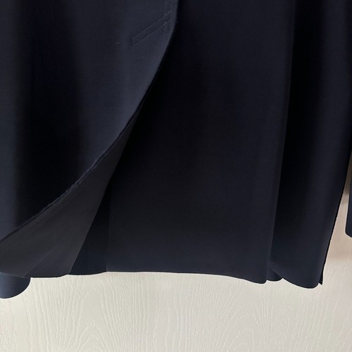 Norma Kamali Single Breasted Jacket Raw Edge Padded Shoulders Blue Size Large - Picture 8 of 9