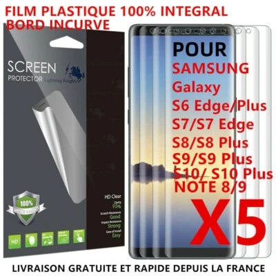 Film Protection Ecran Plastique 3D Total pour Samsung Note 8 9 S8 S9 20 21 7 S10 - Photo 1/4