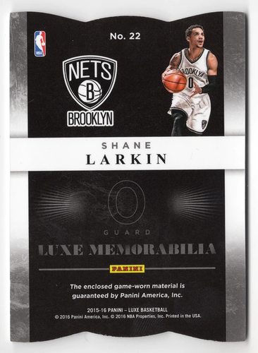Shane Larkin 2015-16 Panini Luxe Basketball (Game-Worn Jersey) LUXE MEMORABILIA - Picture 2 of 2