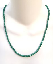 19" Necklace Strand Faceted Green Sapphire Rondelle Beads 4.0mm-5.5mm 110 Carats