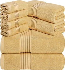 Set 8 Piece 2 Bath Towels 2 Hand Towels 4 Washcloths Cotton Utopia Towels