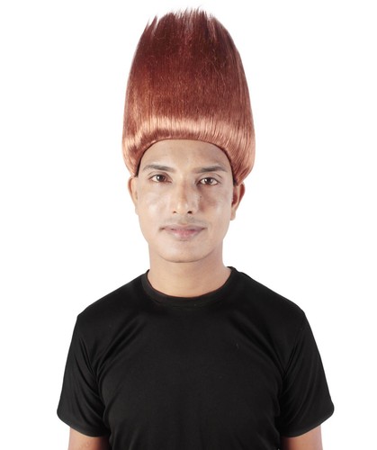 Men's Straight Cosplay Halloween Party Trolls Branch Hairdo Standing Up Hair Wig - Picture 61 of 103