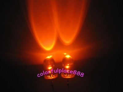 1000pcs, 5mm Orange Round High Power Super Bright Water Clear