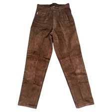 VTG 80s W2W Wash 2 Wear Suede Leather Washable Pants Womens 30 x 31 Brown Canada