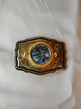 Western Style Belt Buckle with a cabochon insert Die cast Buckle 3.5 Made USA