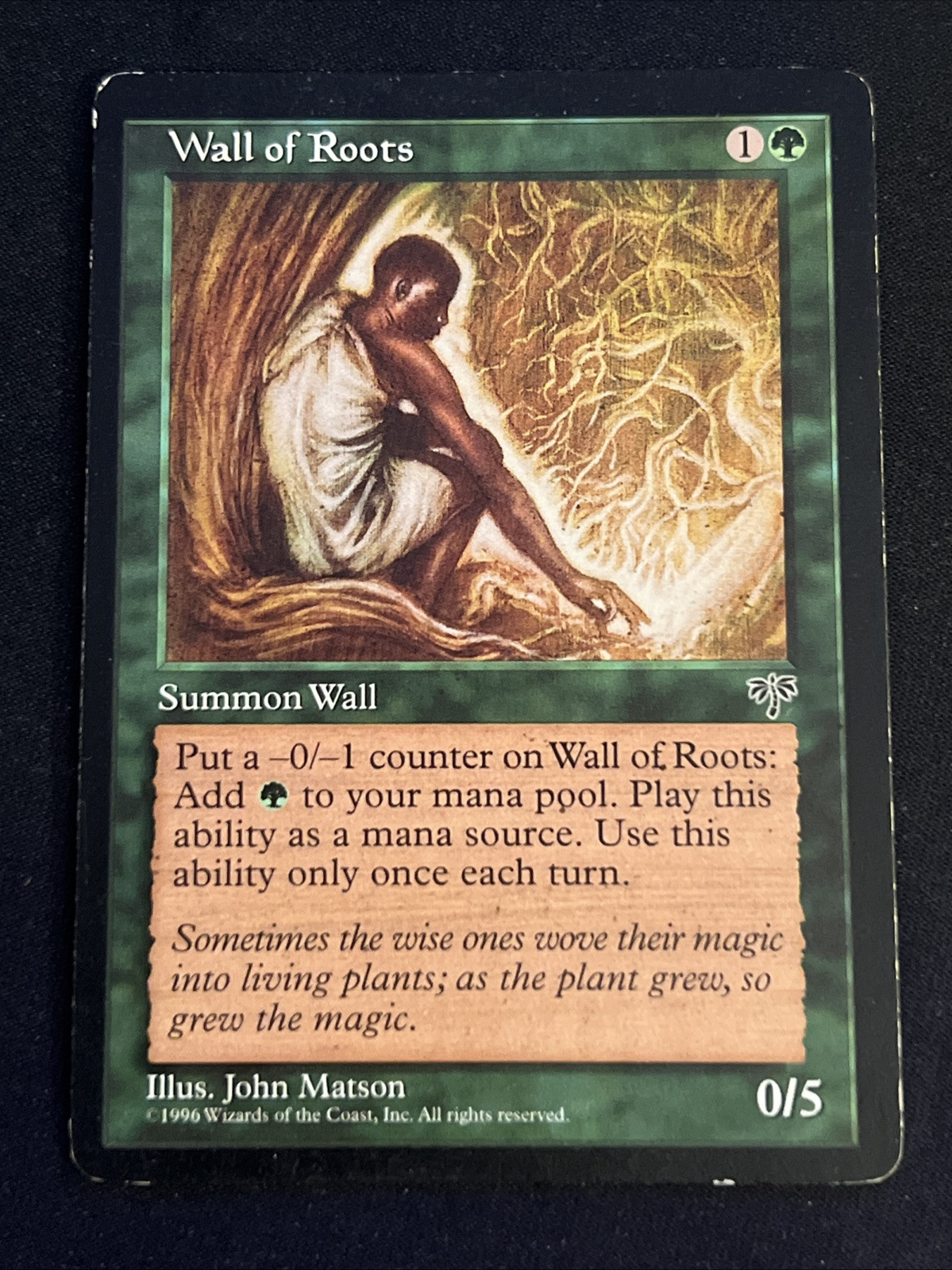 1x Wall of Roots Mirage MP MTG Magic The Gathering x1 MKE