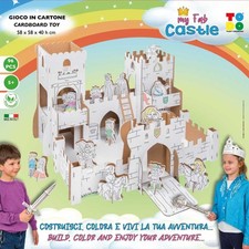 3D Cardboard Puzzle of a Castle to Colour and Play