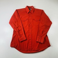 Ely Cattleman Western Pearl Snap Shirt Red Long Sleeve Men  s Size 16 Medium