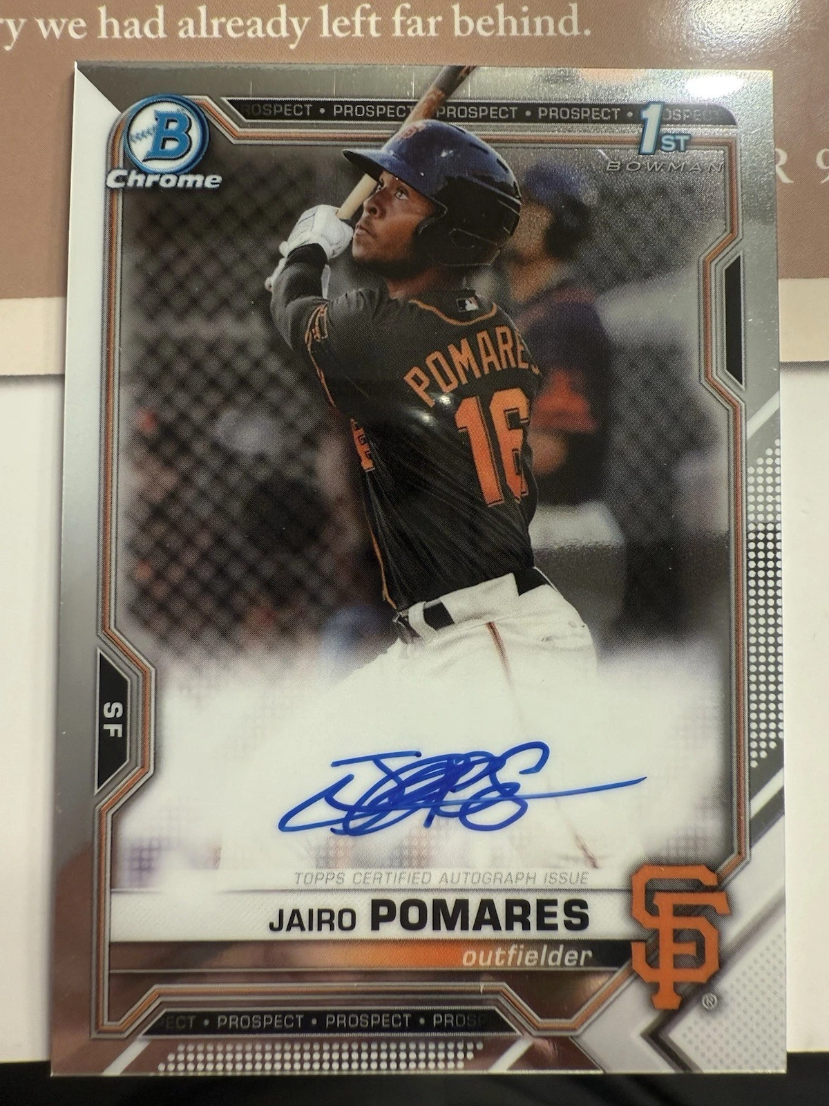 2021 Bowman Chrome 1st Auto Jairo Pomares #CPA-JP