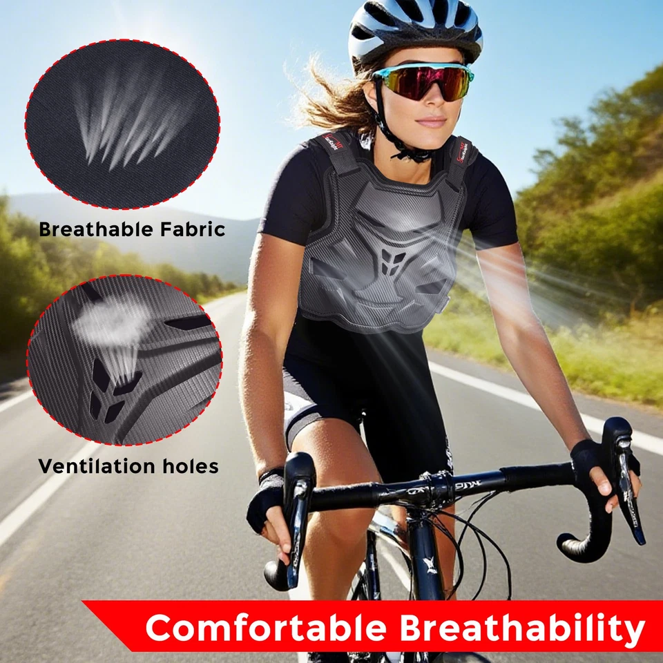 Protector de pecho de motocross negro ligero para hombre adulto Foto 4 de 4