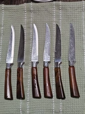 Vintage W Richardson Sheffield England Forever Sharp Bakelite Steak Knives Set 6