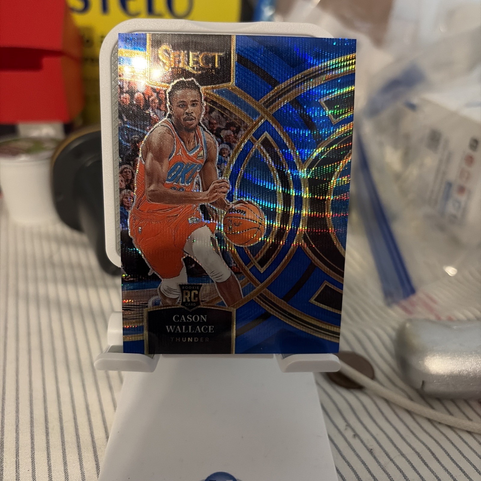 2023-24 Panini Select - Premier Level Cason Wallace #103 Blue Wave Prizm /75 RC