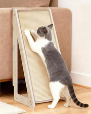 26.4'' Sisal Cat Scratcher Ramp for Indoor Cats, Vertical Scratching Pad for Lar