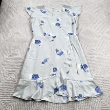 LOFT Dress Women 8 Floral Ruffle Short Coquette Cottagecore Fairy Romantic Soft