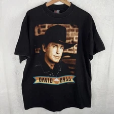 Vintage 1995 David Ball Tour Shirt Giant Tag Country Music  Sz XL Black RARE