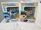 Lot 2 Funko Pop Disney Hula Stitch #718 And Hula Lilo #521 Hot Topic Exclusive