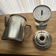 10" Tall Coleman Camping 12 Cup Stainless Coffee Percolator MISSING TOP KNOB!
