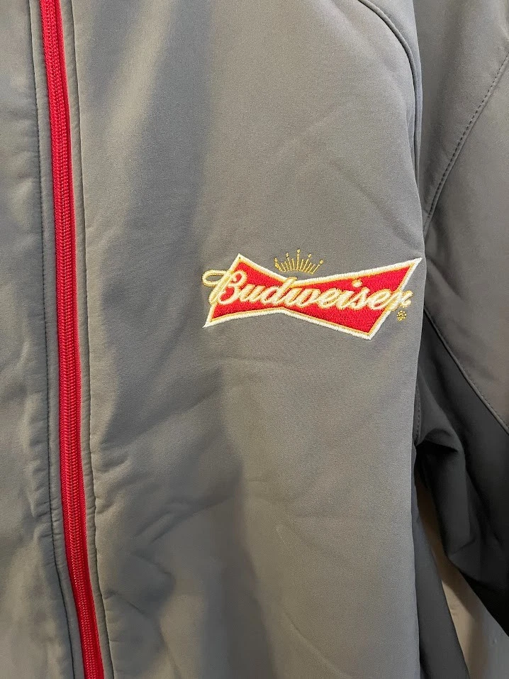 Kevin Harvick 2014 Chase #4 Budweiser Gray Full Zip Soft Shell Jacket - Image 4 of 4