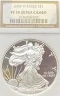 2008 W $1 PROOF AMERICAN SILVER EAGLE NGC PF 70 ULTRA CAMEO