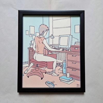 Tim Dinter Comic Zeichnung ''6x6 Pin-ups'' (2001) Monogatari gerahmt 23x28 cm