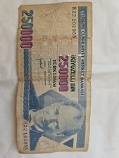 Turkish 250,000 Lira banknote 1970