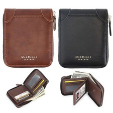 Mens RFID Blocking Leather Wallet Waterproof Credit Card ID Holder Zipper Purse
