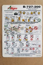 Safety Card - Allegro Lineas Aéreas (MEXIKO) - B727-200 ++ VERY RARE !!