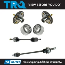 TRQ Front CV Axle Shaft Assembly Wheel Hub Bearing Kit Set 6pc for 01-05 Civic