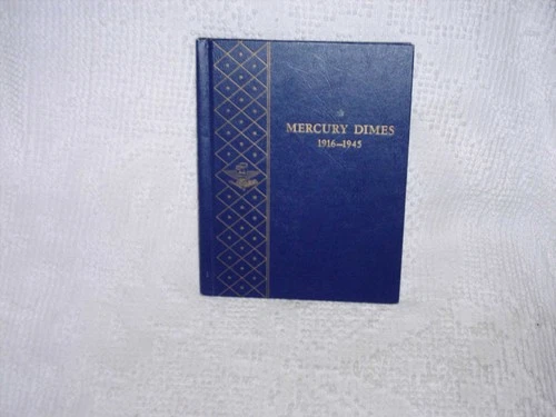 75 Coin Mercury Silver Dime 10c Collection in Whitman Album - No 1916-D