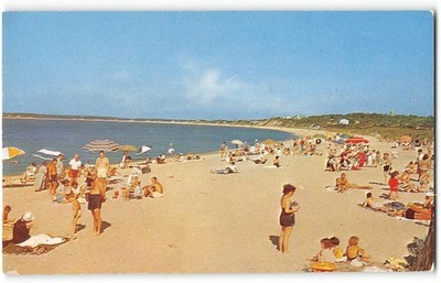 Hampton Bays SHINNECOCK BEACH Long Island, New York Hamptons 1950s Rare Postcard