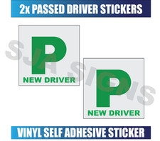 2 X PASSED P PLATES CAR VAN LORRY VINYL STICKERS