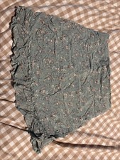 Brandy Melville Sage Green Floral Ruffle Mini Skirt Viscose One Size Small