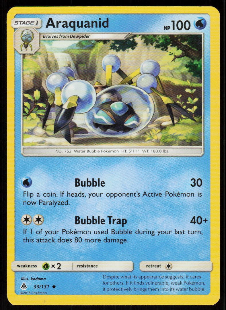 Araquanid 33/131 Uncommon Forbidden Light Pokemon Near Mint