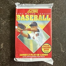 1992 Score Series 2 Baseball MLB Sealed Pack 16 Cards