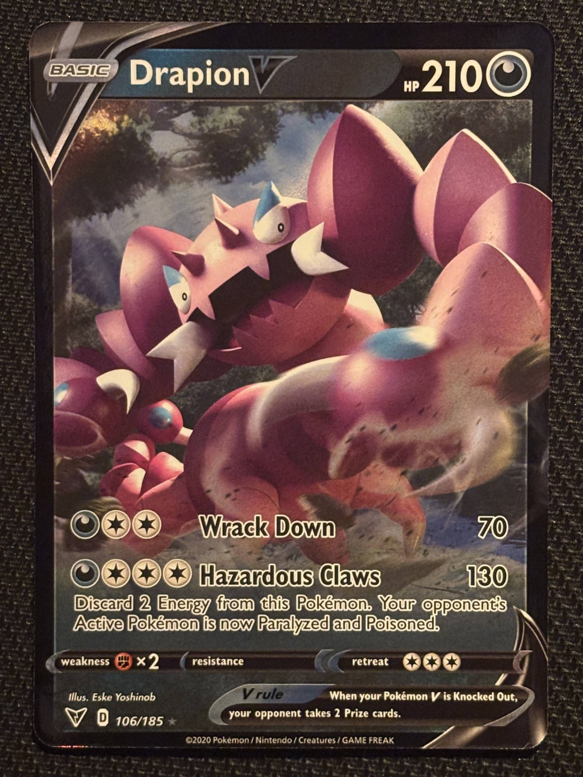 Drapion V Ultra Rare SWSH04: Vivid Voltage 106/185 NM