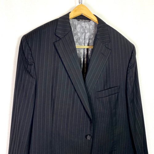 Jack Victor Blazer Men's 44L Wool Sport Coat Jacket Black Double Vented Italy - Picture 3 of 7