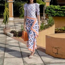 Long Sleeve Swimsuit Set Women's Printed Bodysuit Skirt 2 Piece Beachwear Outfit