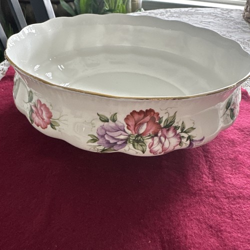 Royal Standard Floral runde Gemüse Obstschale mit Fuß 9" Bone China England * - Bild 1 von 6