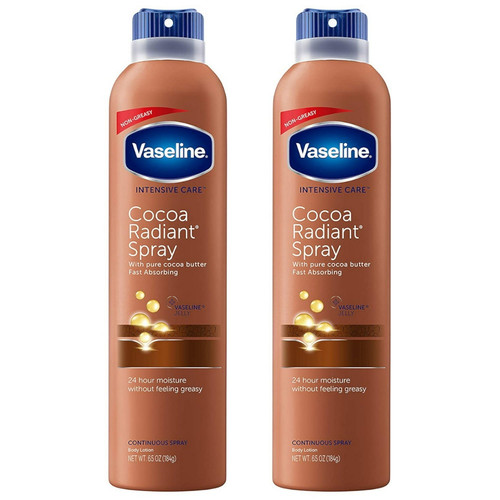 Vaseline Intensive Care Radiant Spray Moisturizer Cocoa Butter 6.5oz (2 Pack) - Picture 1 of 24