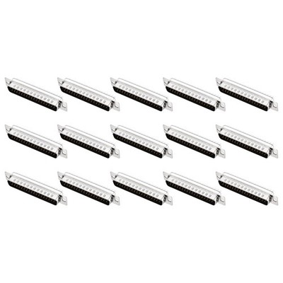 D-sub Connector DB37 Male 2 Row 37 Pin D-Sub Solder Connector 15Pcs, Black